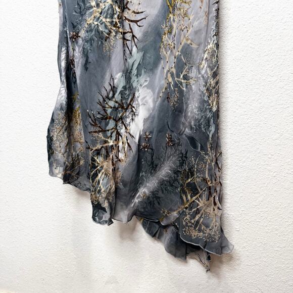 NWT Soulmates Y2K Vintage Silk Beaded Forest Fairy Ruffle Ethereal Dress - Picture 10 of 15